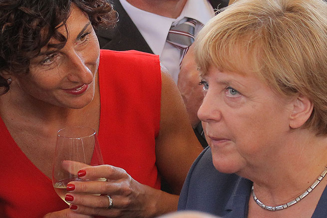 Angela Merkel e Agnese Renzi a Expo 2015